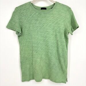 ATM Slub Cotton Crewneck T Shirt Knit Short Sleeve Sage Green Tee Top Casual XS